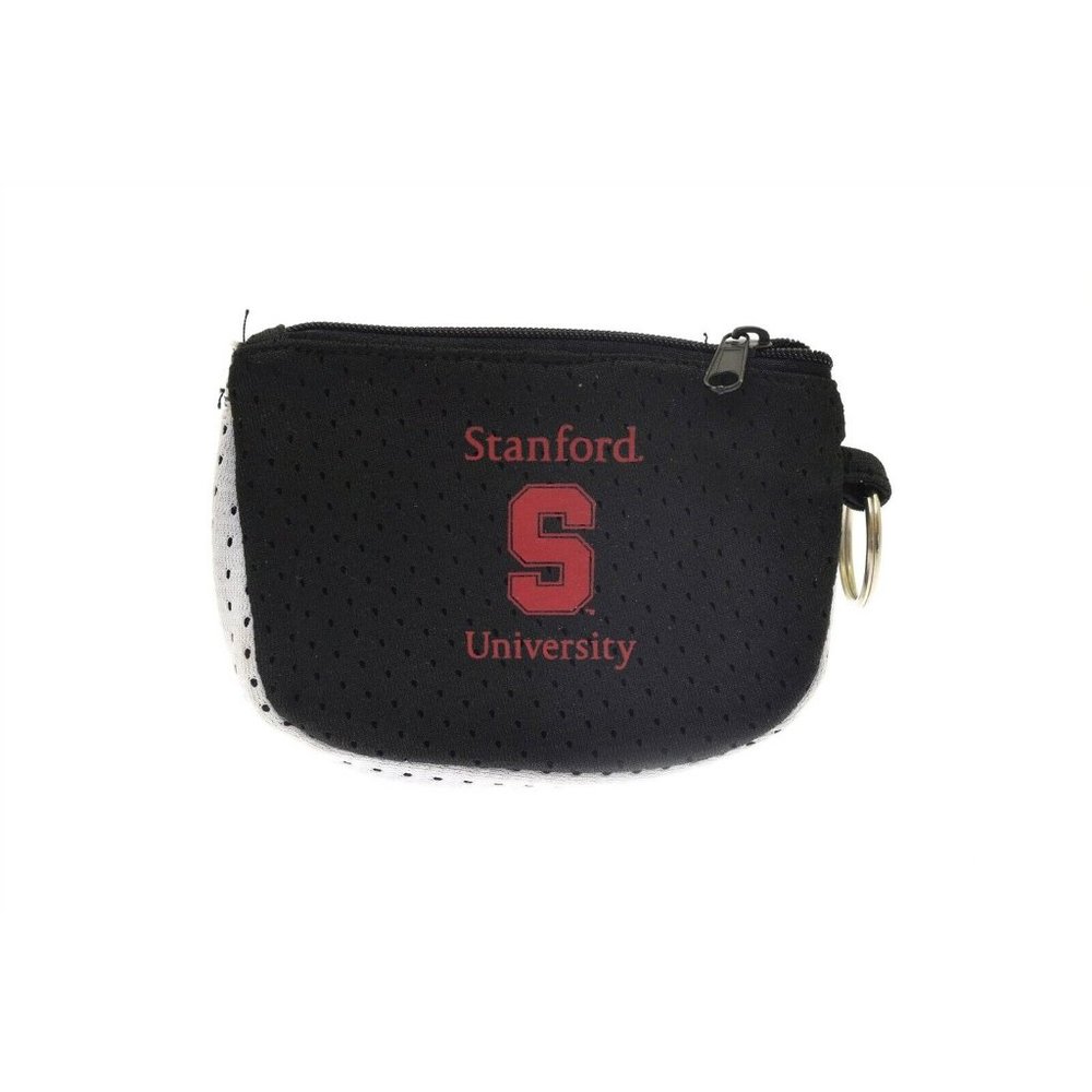 Stanford University Black White Jersey Mesh Pocket ID Holder Coin Purse Key Ring